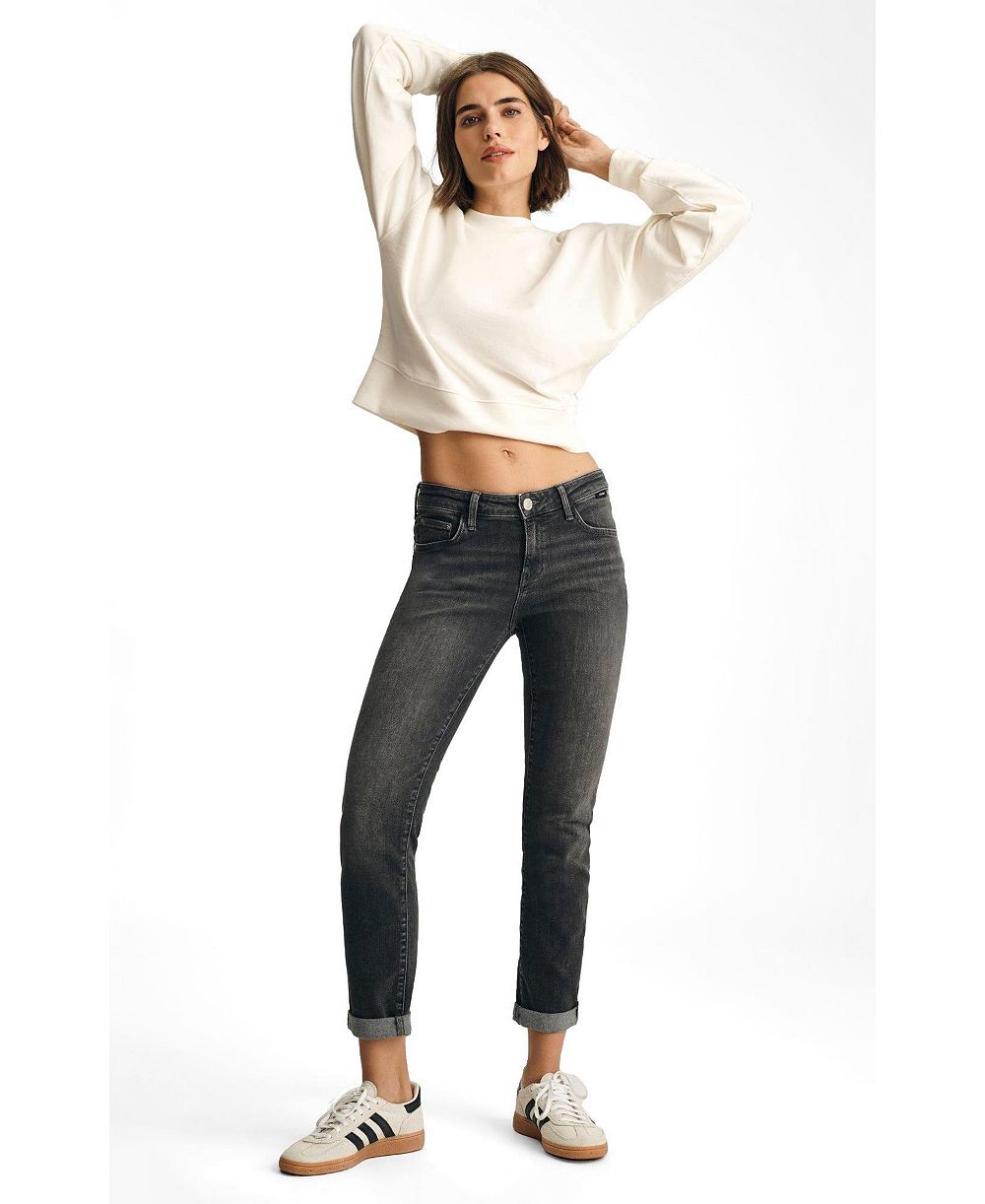 Mavi Jeans Women's Emma Mid Rise Boyfriend In Mid Smoke Tribeca