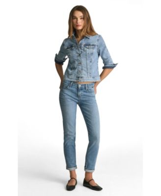 Mavi Jeans Women's Emma Mid Rise Boyfriend In Lt Brushed Flex Blue