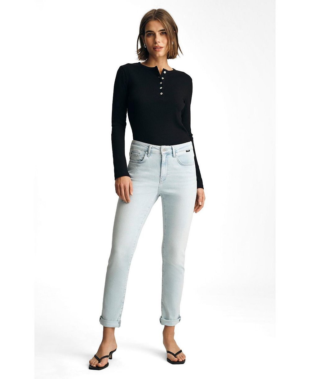 Mavi Jeans Женские джинсы Kathleen Mid Rise Boyfriend в цвете Bleached Feather Blue
