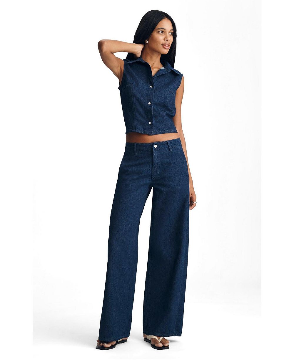 Женские джинсы Mavi Jeans Siena High Rise Wide Leg, темно-льняной Chino Denim