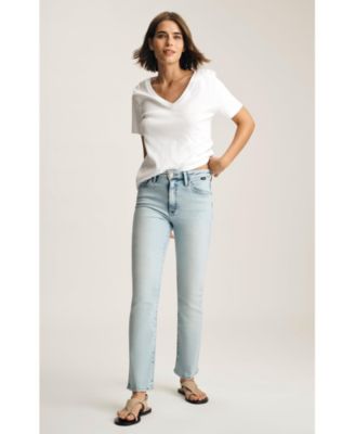 Mavi Jeans Women's New York High Rise Straight Leg In Lt Brushed Classic Blue