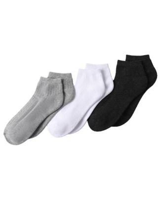 Lands' End Women's 3-Pack Soft Viscose Half Cushion Quarter Socks