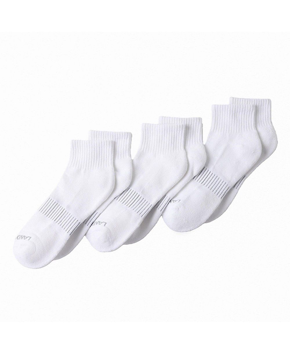 Lands' End Men's Men s 3-Pack Half Cushion Sport Quarter Socks