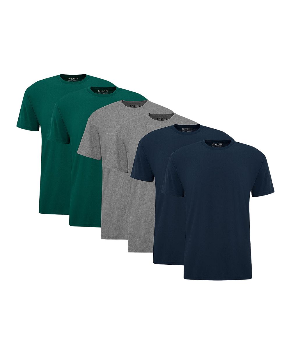 EPIC FITS Men's Element Crew Neck T-Shirts, 6-Pack