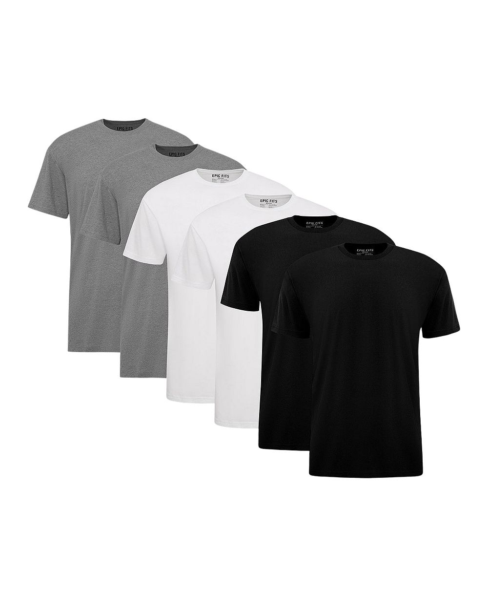 EPIC FITS Men's Classic Crew Neck T-Shirt, 6-Pack