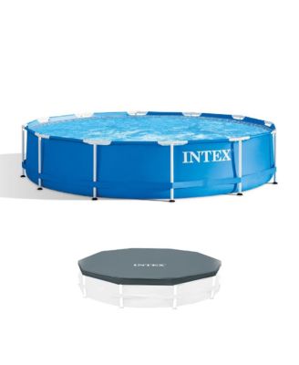 Наземный бассейн Intex 12 Foot x 30 Inches и защитный чехол Intex для круглого бассейна 12 Foot