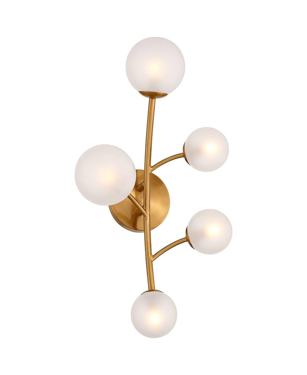 Franklin Iron Works Настенное бра Louisa High Burnished Brass 5-Light LED