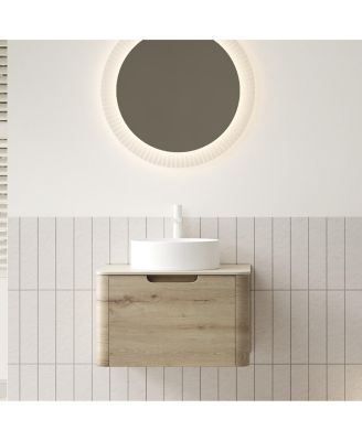 Раковина Sillysis Wall Mounted Bathroom Vanity с керамической круглой чашей и столешницей из агломерата