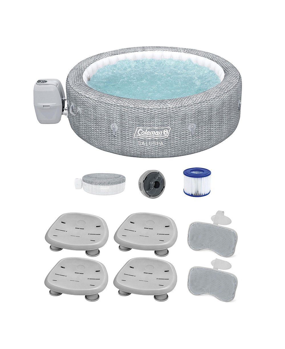 Набор Bestway Coleman Saluspa Sicily AirJet Hot Tub с 4 сиденьями для бассейна/спа и 2 подушками