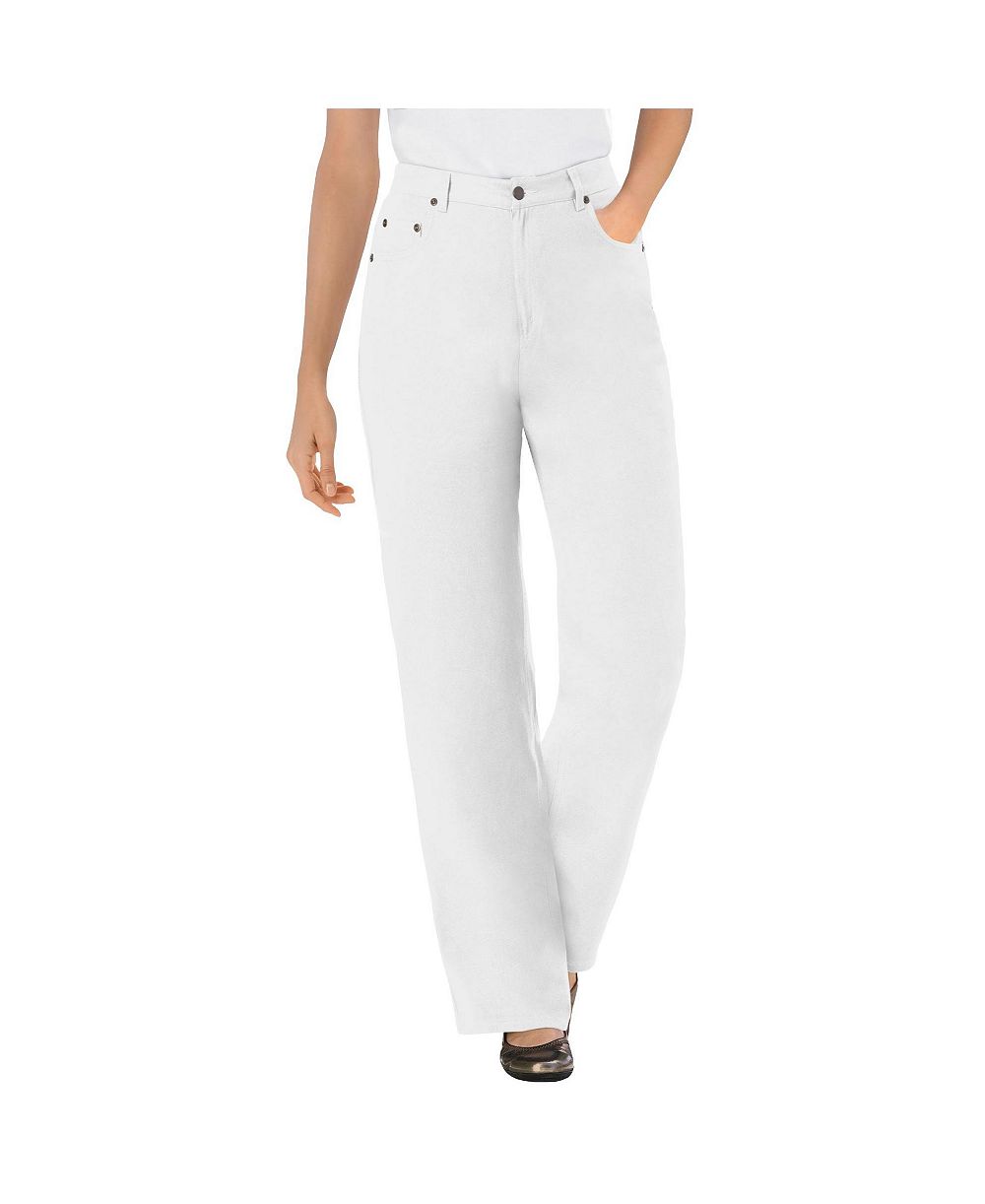 Woman Within Women's Within Perfect Relaxed All-Cotton Denim Five-Pocket Jeans