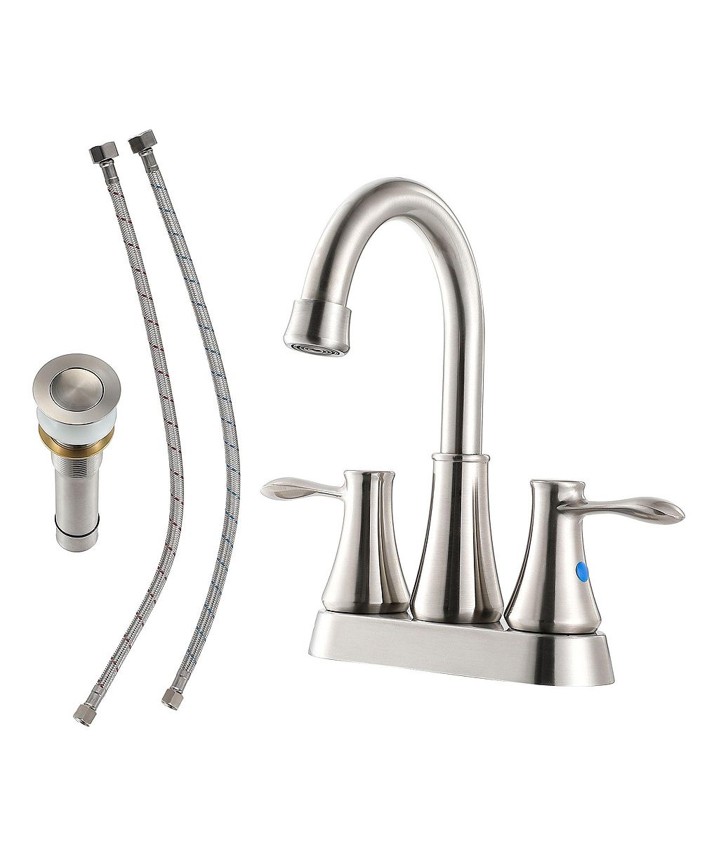 PHYING смеситель для ванной 4 Inch Centerset, матовый никель, с 2 ручками