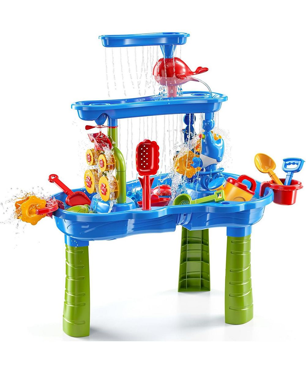 GNUADZ Детский игровой столик для песка и воды, 3 яруса, аксессуары для пляжа