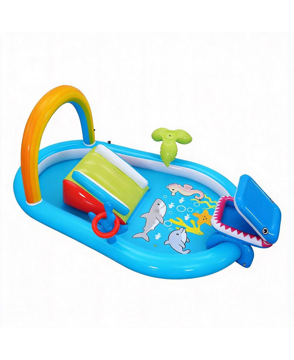Надувной водный аттракцион AOFAR Inflatable Pool Slide Water Sprayer Waterfall Ball Bounce House