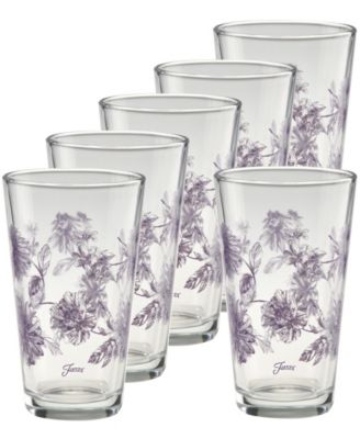 Fiesta Lavender Botanical Floral Tapered Cooler Glasses, Set of 6
