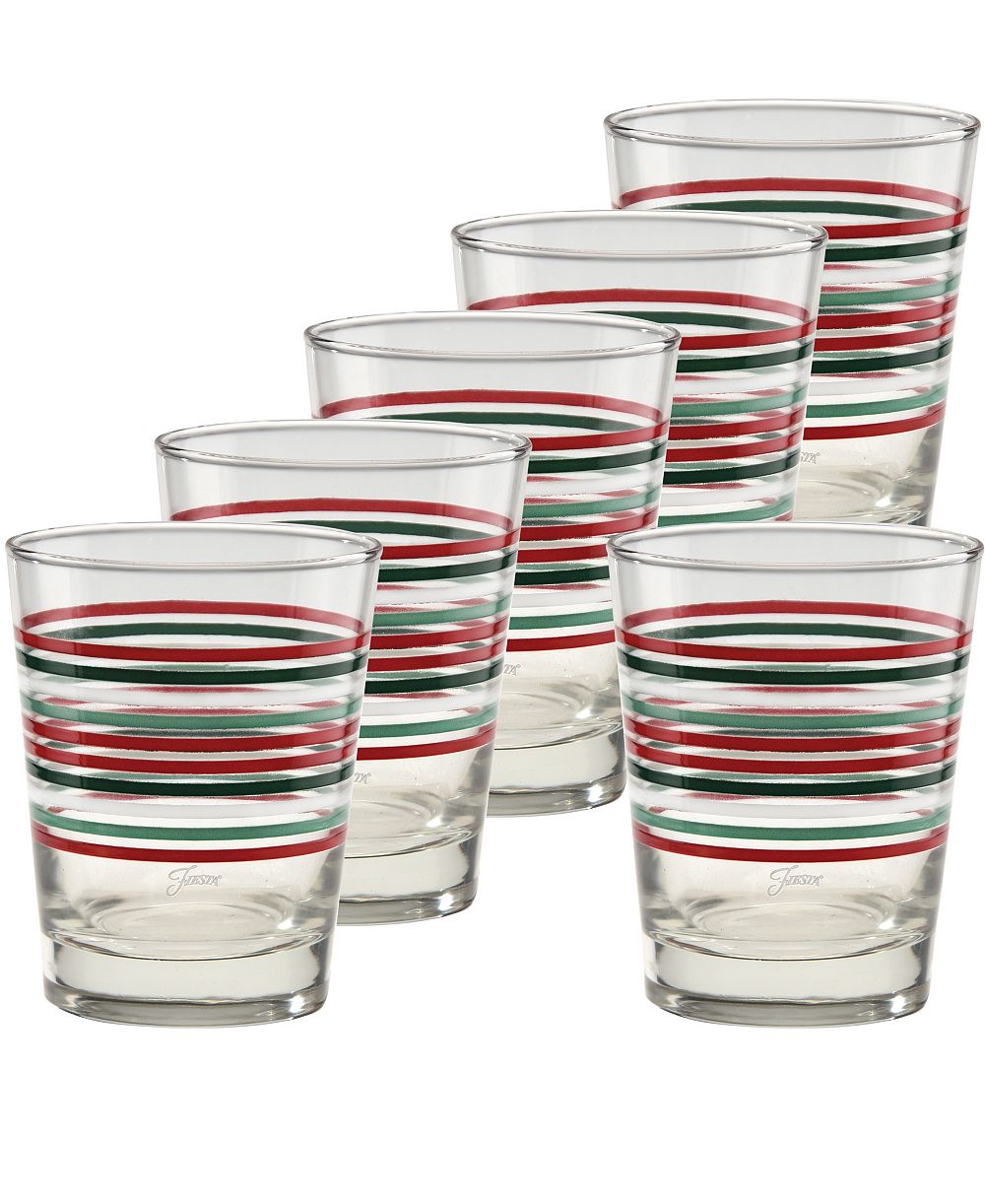 Набор из 6 стаканов Fiesta Holly Berry Christmas Double Old Fashioned Glasses