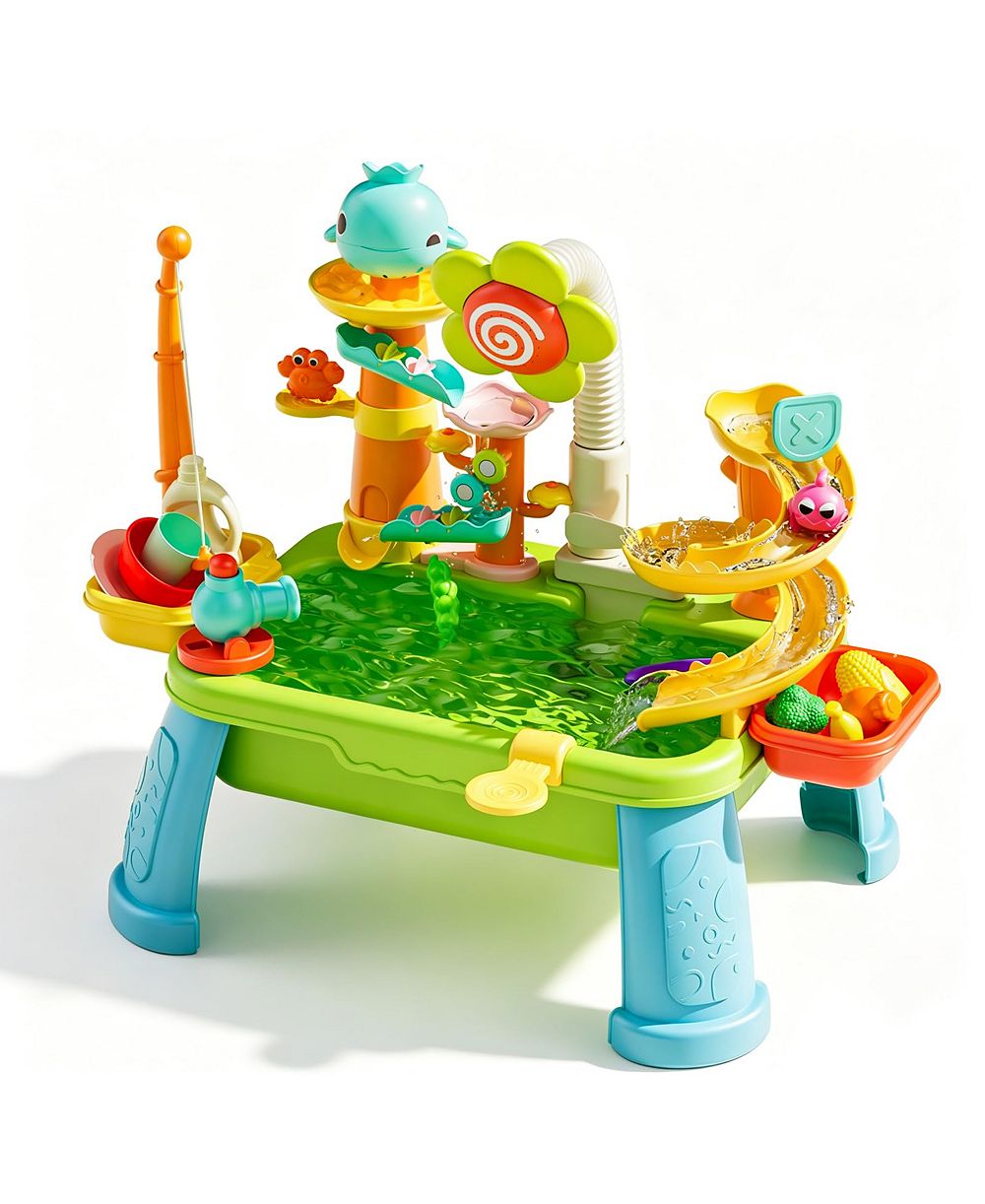 GNUADZ 4-in-1 Детский Sand Water Table Electric Pump Kitchen Sink Fishing Play