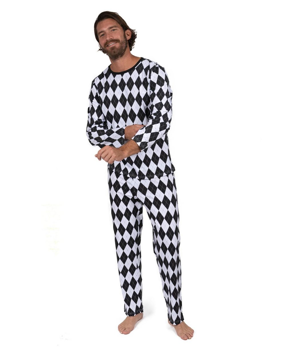 Leveret Men's 2-piece. Cotton Loose Fit Argyle Pajamas