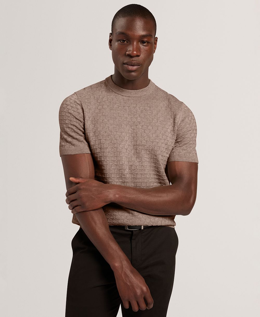 Ted Baker Men's Baker Ingvi Weaves Textured Crewneck T-Shirt