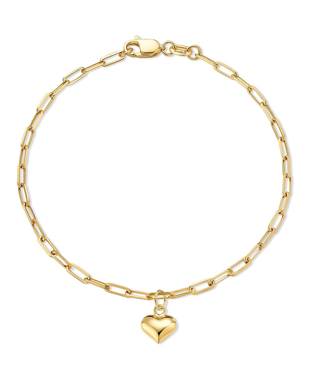 DEVATA браслет с подвеской Heart Charm 14K Gold