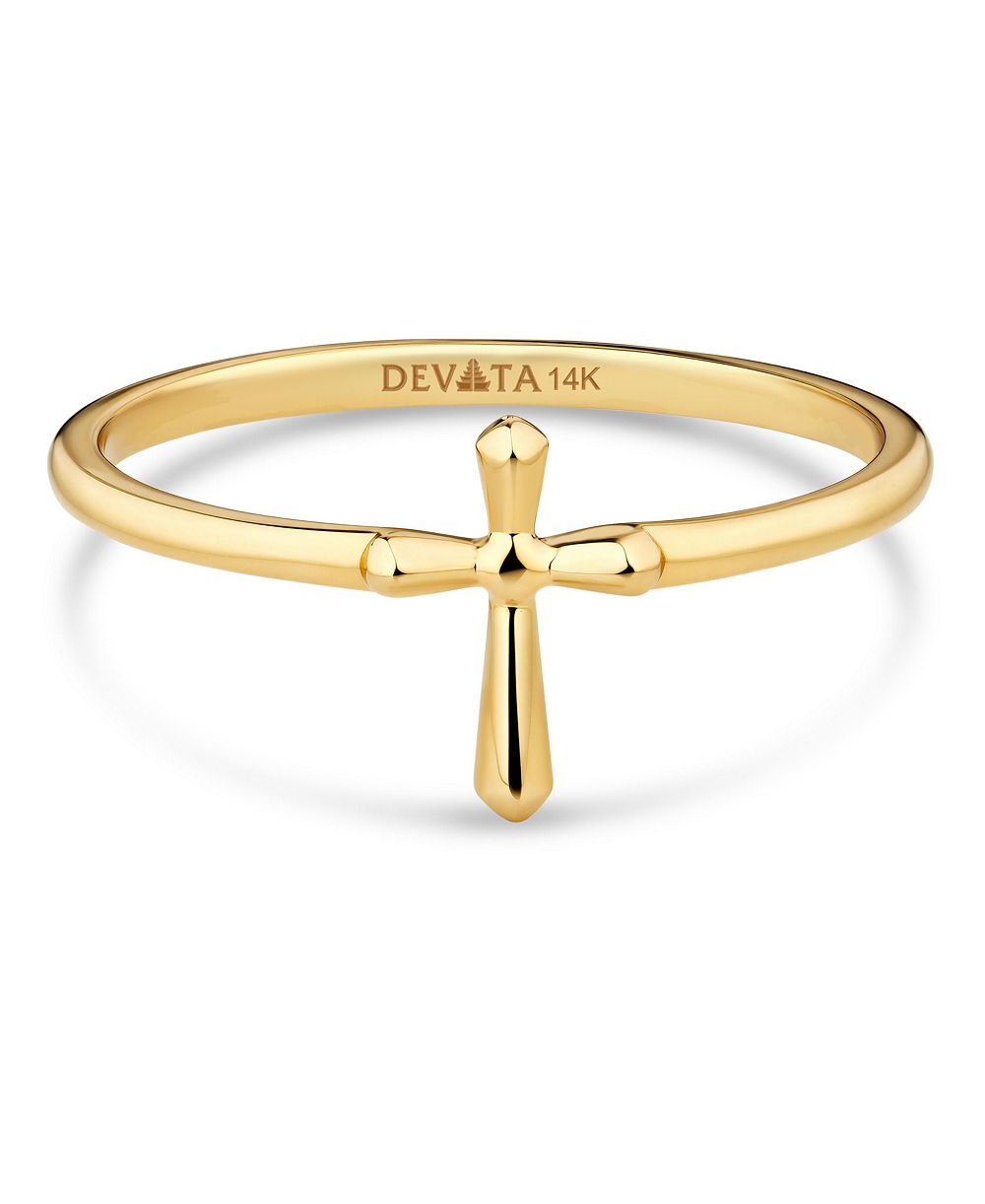 Кольцо DEVATA Cross в 14K Gold
