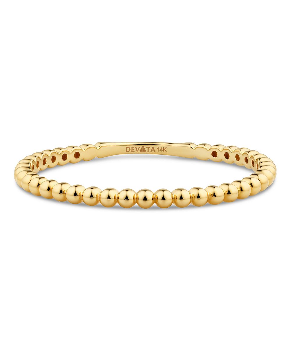 DEVATA Beaded Ball Ring in 14K Gold