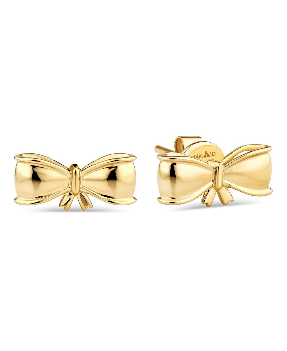 DEVATA серьги-гвоздики с бантом из 14K золота