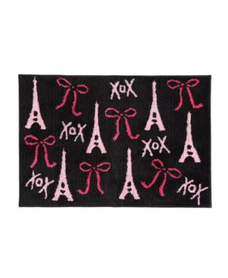 Betsey Johnson Bows In Paris Plush Bath Rug, 20" x 30"