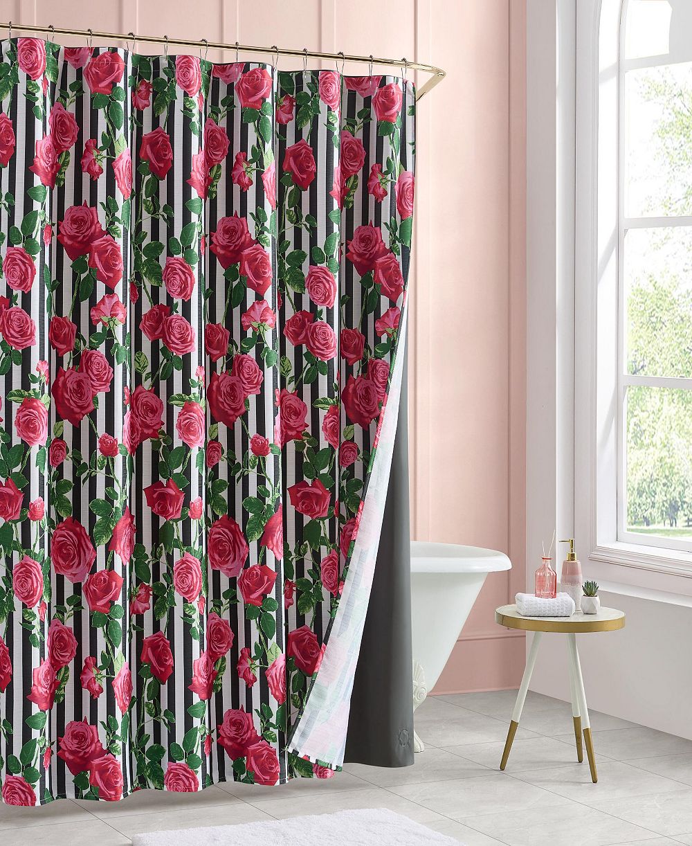 Занавеска для душа Betsey Johnson Avantgarde с цветочным принтом Rose, 72" x 72"