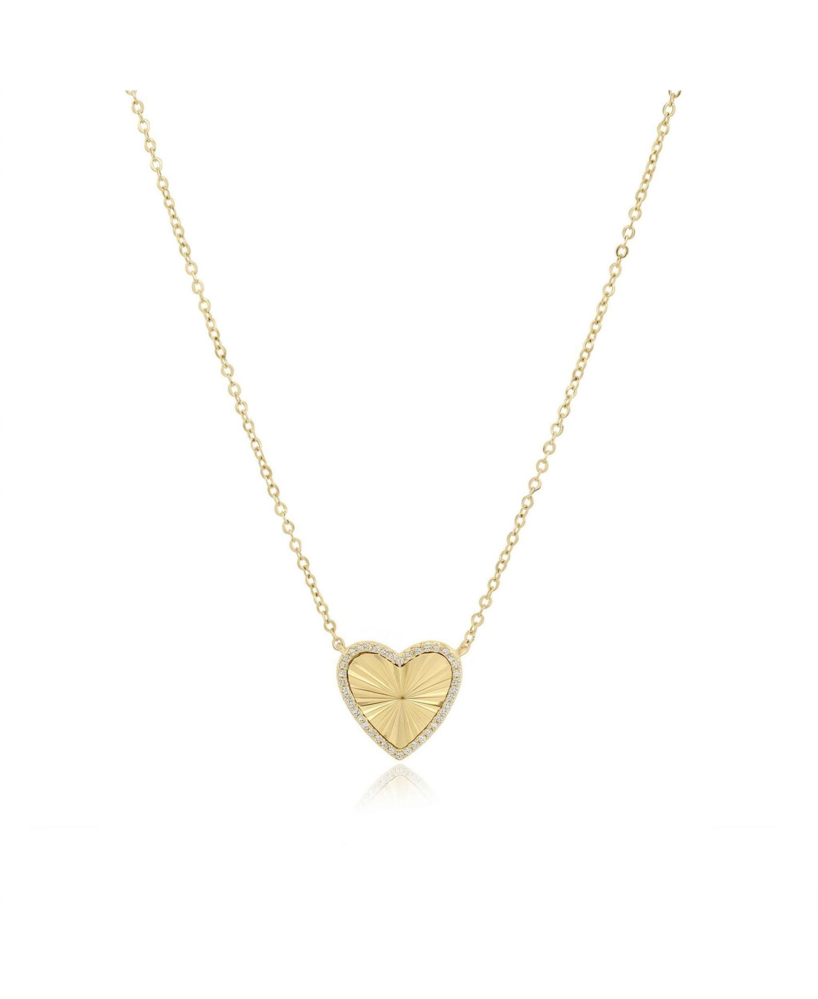 The Lovery Ожерелье с подвеской CZ Heart 14K Gold Plated Sterling Silver