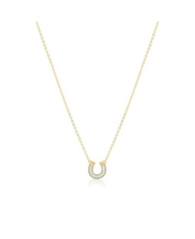 The Lovery Baguette CZ подкова ожерелье 14K позолоченное стерлинговое серебро