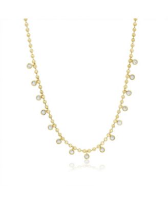 The Lovery ожерелье-подвеска с бусинами CZ, покрытие 14K Gold Plated, стерлинговое серебро