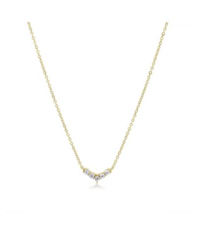 The Lovery CZ Dip Necklace 14K Gold Plated Sterling Silver