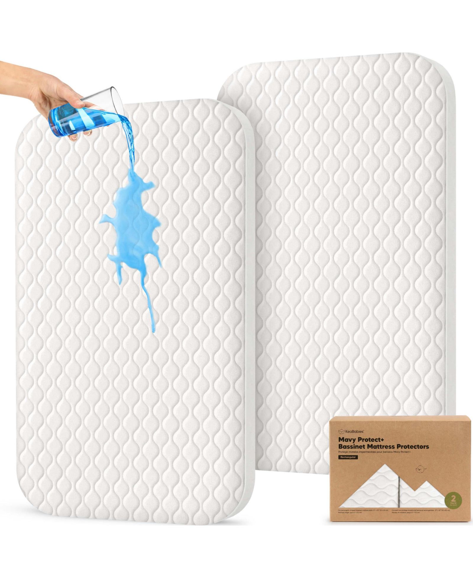 KeaBabies Protect Waterproof Bassinet Mattress Protector Mavy Bassinet Waterproof Cover for Baby Delight Dreamer Bedside Sleeper