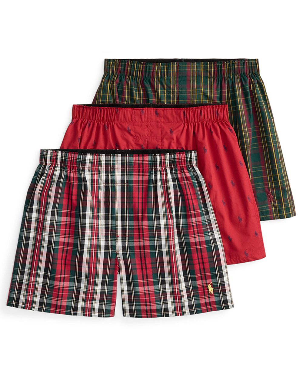 Polo Ralph Lauren Men's Classic-Fit Woven Boxer, 3-Pack