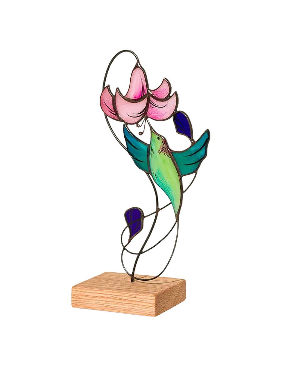 Скульптура из витражного стекла Uncommon Goods Joyful Hummingbird
