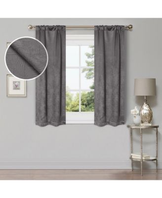 Superior Wave Geometric Polyester Rod Pocket Room Darkening Curtain Panels, Set of 2