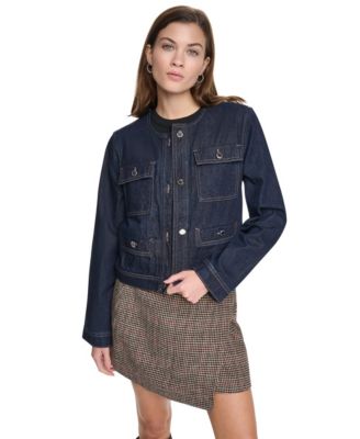 Женская укороченная джинсовая куртка DKNY Jeans Mixed-Media