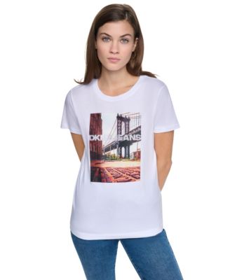 DKNY Jeans Женская футболка Brooklyn Logo Photorealistic-Graphic