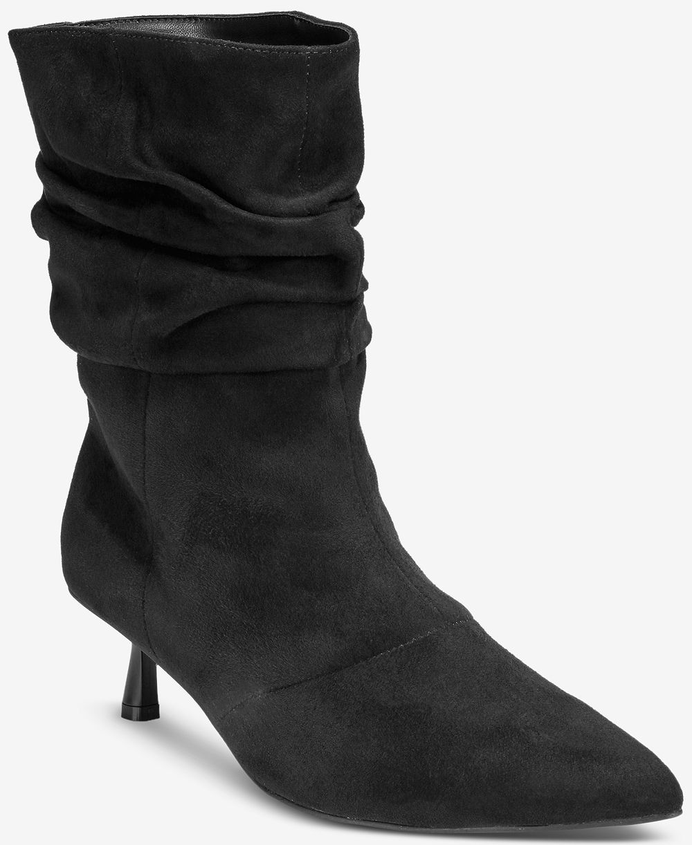 SMASH Shoes Women's Nyla Slouch Heeled Dress Booties - Extended Sizes Available
