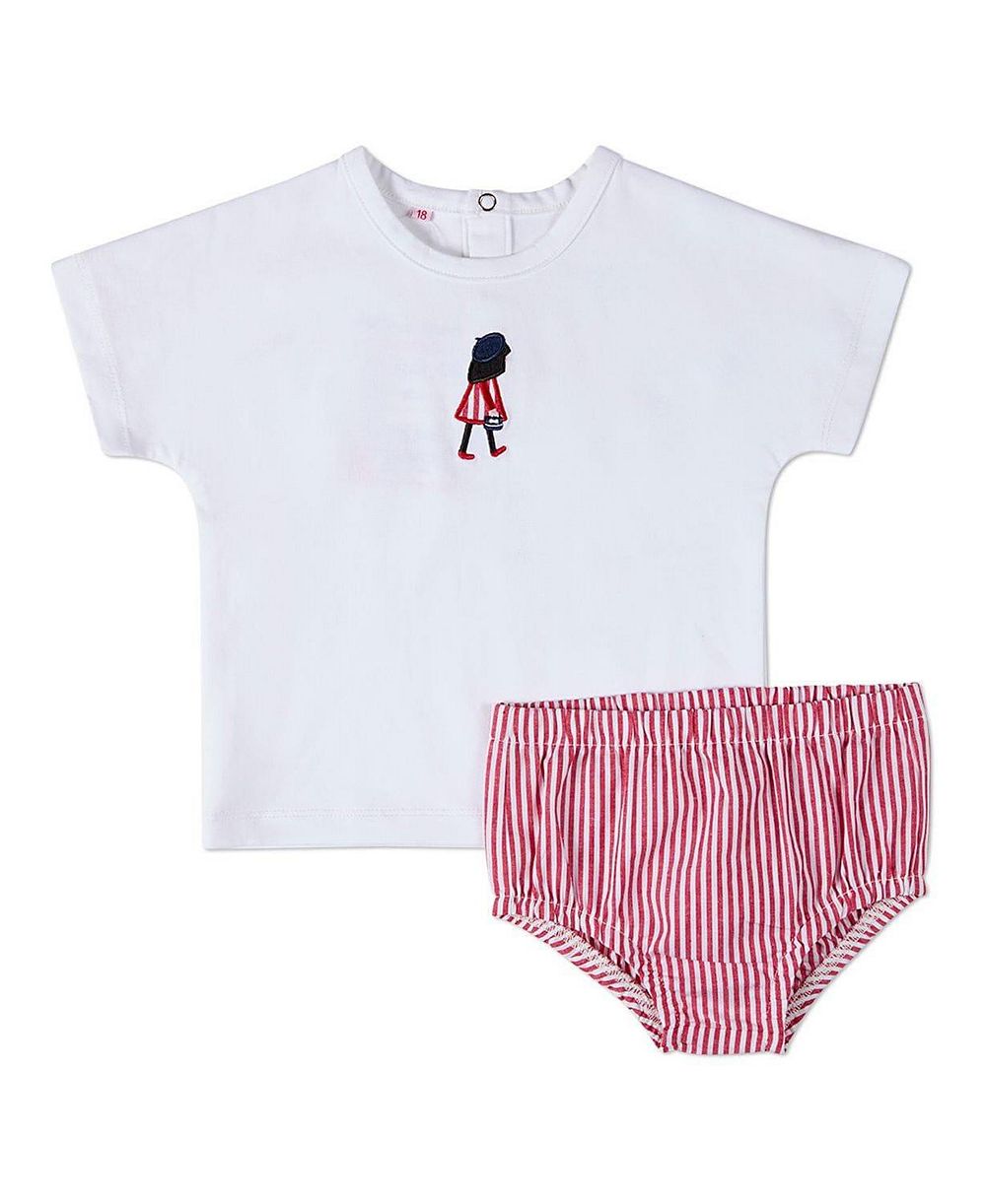Детский набор MeMoi Baby Girls 2 Piece 6M- 24M "The Favorite Purse" с вышивкой