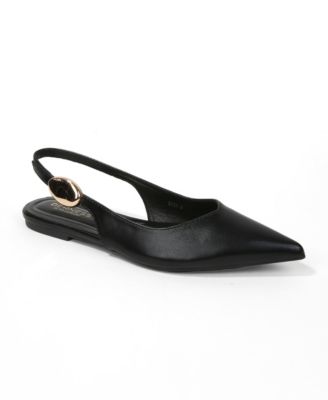 BERNESS Women's Reed Slingback Flats with Gold-Tone Accent