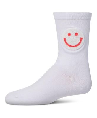 Детские носки MeMoi Girls' Fuzzy Smiley Face Crew