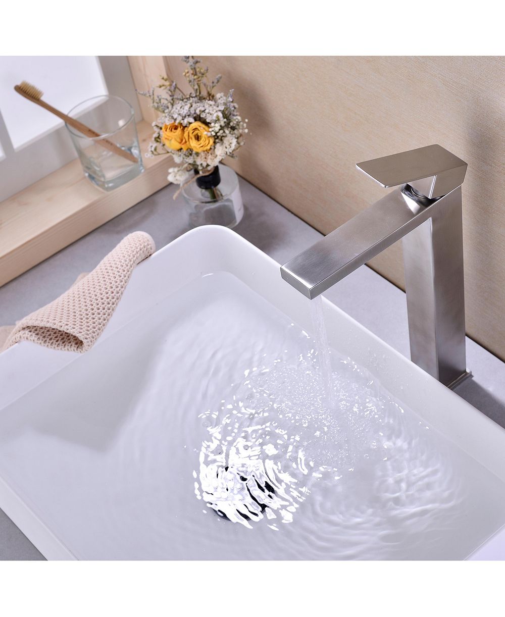 Смеситель для раковины PHYING Single Handle Brushed Nickel Vanity Bathroom Faucet