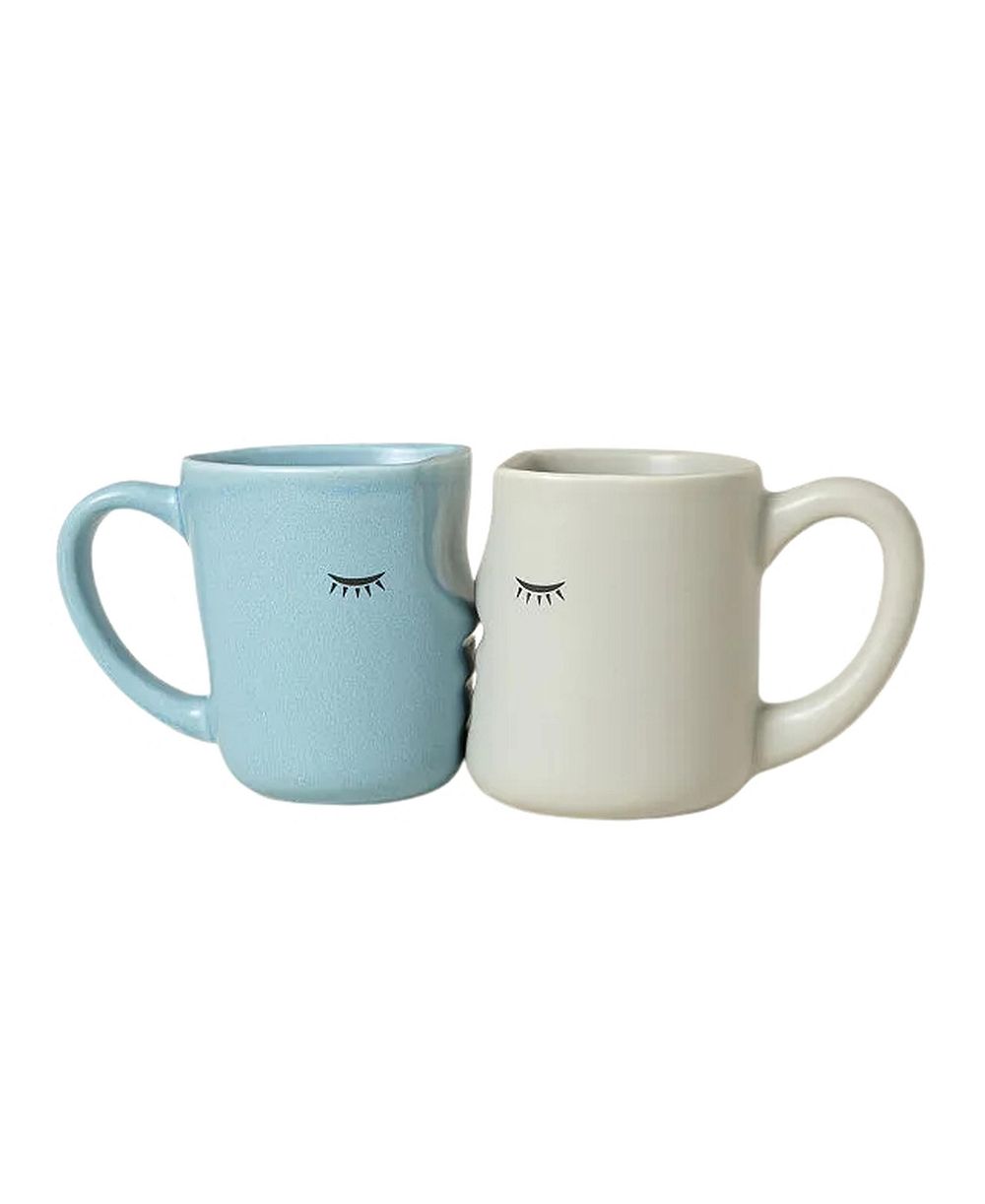 Uncommon Goods Kissing Porcelain Mugs, 2-Piece Set