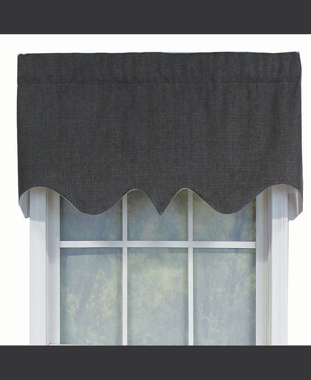 Занавеска RLF Home R-Crosby Essential Solid Color Fabric Printed Regal Valance Iron Charcoal