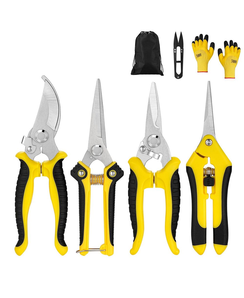 XDOVET Garden Pruning Shears Set Gloves Storbag Stainless Steel Trimming Tools Kit