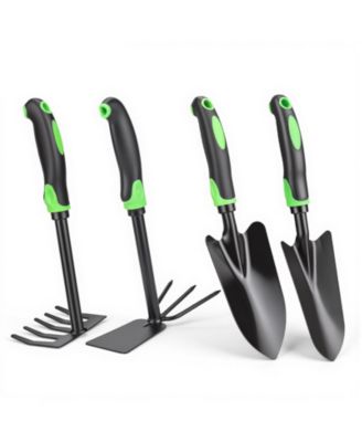 XDOVET Garden Tool Set Heavy Duty Steel Shovel Trowel Rake Hoe Cultivator