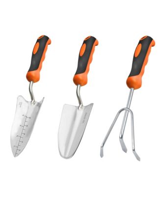 XDOVET Garden Tool Set 3-in-1 Heavy-duty Trowel Transplanter Cultivator Cast-aluminum Rust Resistance Non-slip Softgrip Handles