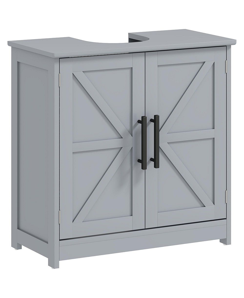 PHYING   Farmhouse Bathroom Sink Cabinet Freestanding Pedestal Sink Storage Cabinet with Barn Doors and Adjustable Shelf