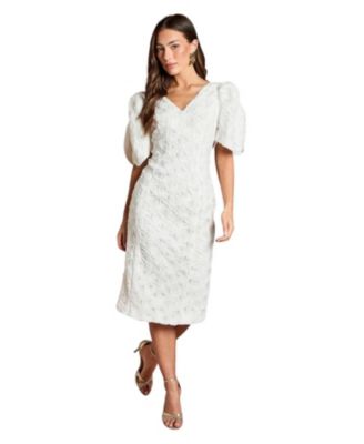 Женское платье Coast Floral Pleated Puff Sleeve Pencil Dress